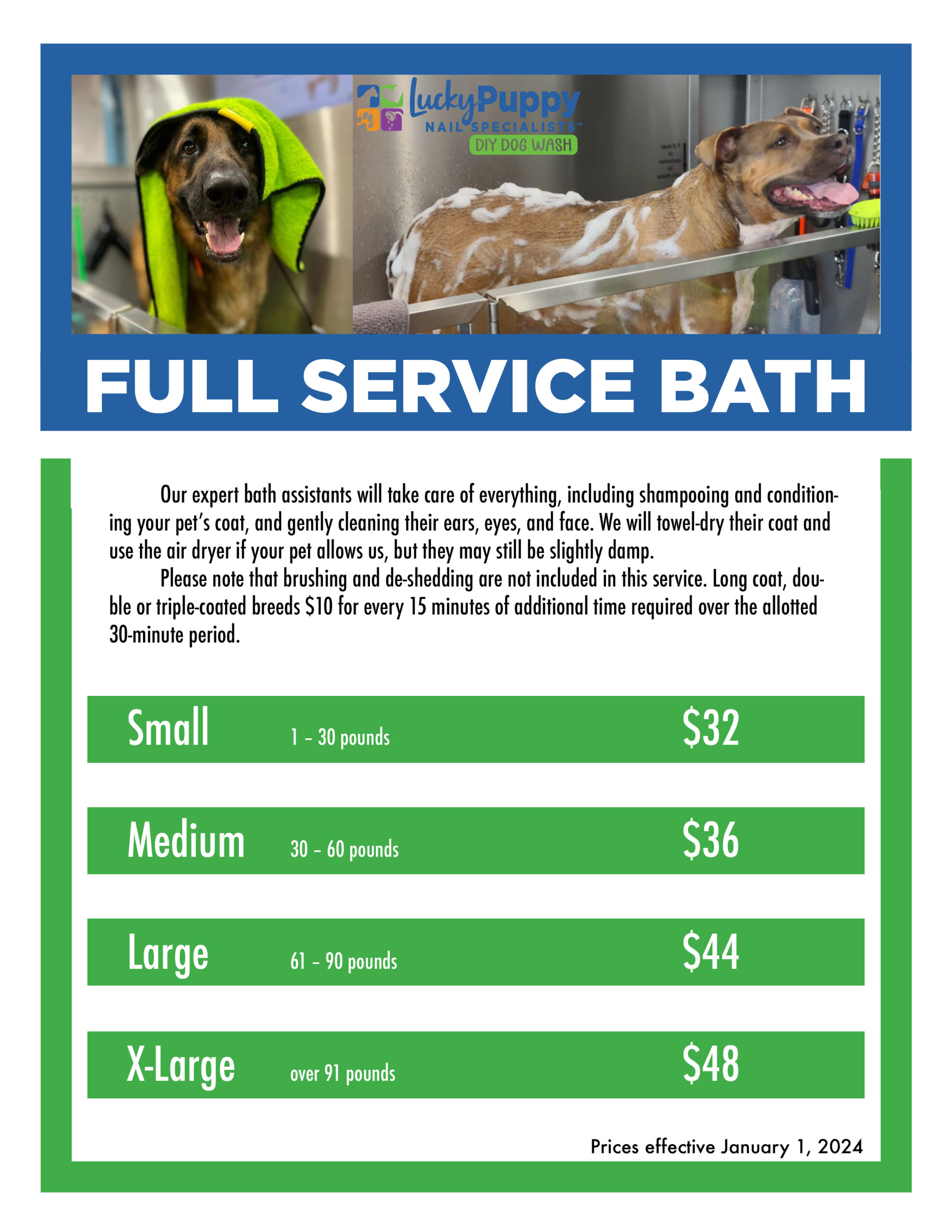 Lucky Puppy Nail Specialists Full Service Bath Prices